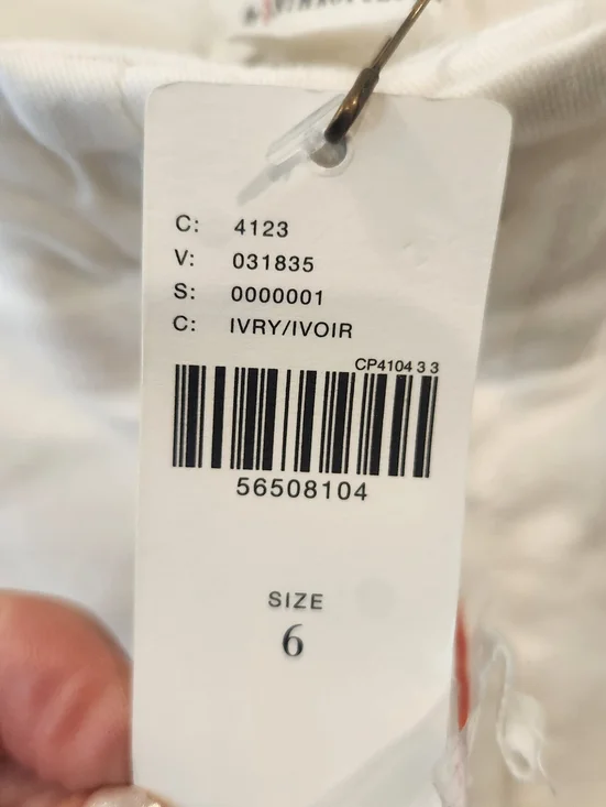 Anthropologie White Pants with Blue Embroidered Trim - Picture 5 of 7